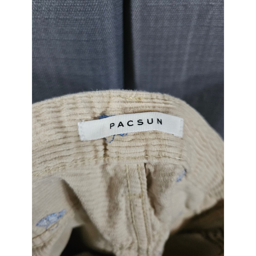 PacSun 90s Boyfriend Tan Corduroy Mushroom Embroidered Pants Womens 27 fairy - Picture 4 of 7